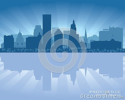 Providence, Rhode Island skyline city silhouette Vector Illustration