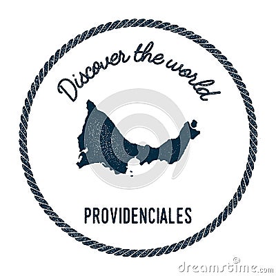 Providenciales map in vintage discover the world. Vector Illustration