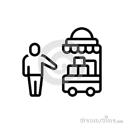 Black line icon for Providers, supplier and donor Vector Illustration