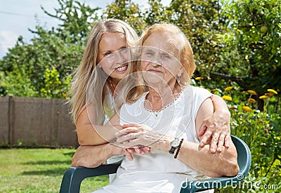 Providing care for elderly Stock Photo