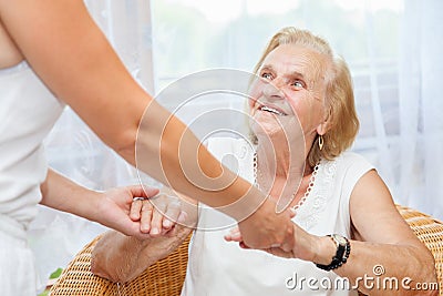 Providing care for elderly Stock Photo