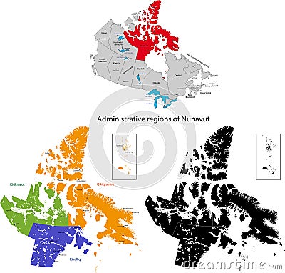 Province of Canada - Nunavut Vector Illustration