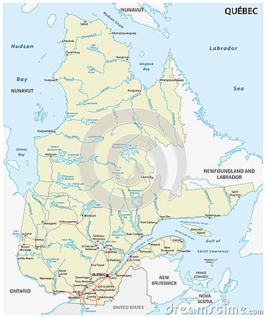 Province quebec road vector map Vector Illustration