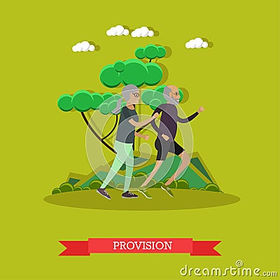 Provision for the elderly concept vector illustration in flat style Vector Illustration