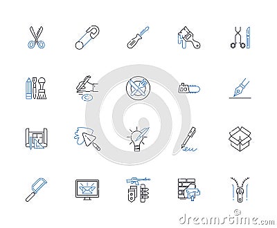 Provisions line icons collection. Food, Supplies, Rations, Groceries, Essentials, Stockpile, Sustenance vector and Vector Illustration
