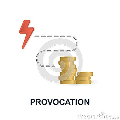 Provocation icon in 3d. Colored illustration from corruption collection. Creative Provocation icon for web design Vector Illustration