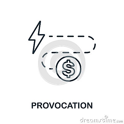 Provocation icon. Thin outline style design from corruption icons collection. Creative Provocation icon for web design, apps, Stock Photo