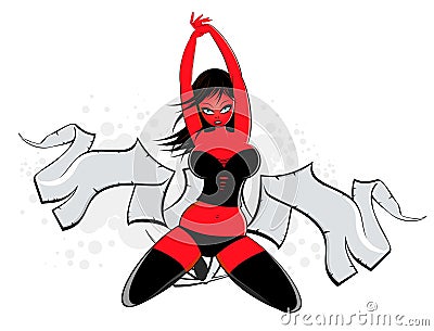 Provocative red woman Vector Illustration