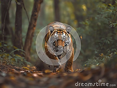 Prowling Tiger in the Wild Stock Photo