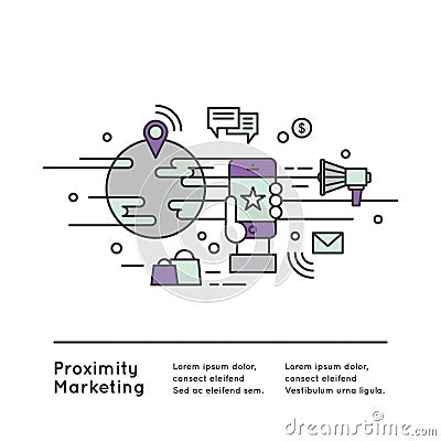 Proximity Marketing Concept Cartoon Illustration