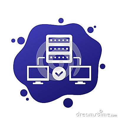 Proxy server icon with computers Vector Illustration