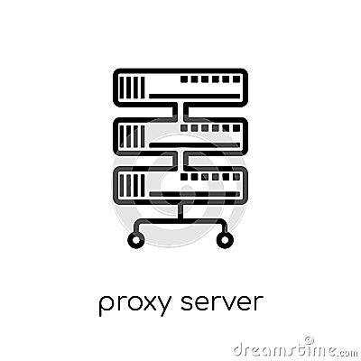 proxy server icon. Trendy modern flat linear vector proxy server Vector Illustration