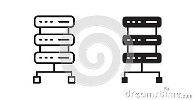 Proxy server thin line vector icon set Vector Illustration