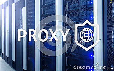 PROXY server, VPN, Virtual Private network technology. Cyber security Stock Photo