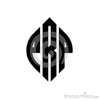 PRP circle letter logo design with circle and ellipse shape. PRP ellipse letters with typographic style. The three initials form a Vector Illustration