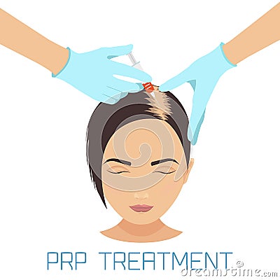 PRP treatment for hair loss Cartoon Illustration