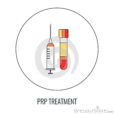 PRP treatment medical infographics poster in linear style Stock Photo