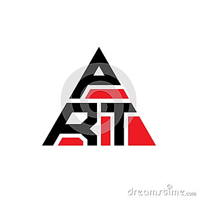 PRT triangle letter logo design with triangle shape. PRT triangle logo design monogram. PRT triangle vector logo template with red Vector Illustration