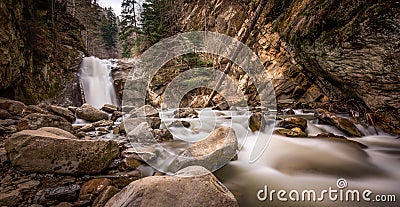 Pruncea waterfall on the Casoca river, Buzau county Romania Stock Photo