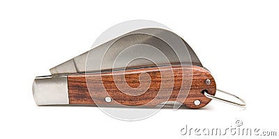 Pruning gardening knife; folded Stock Photo