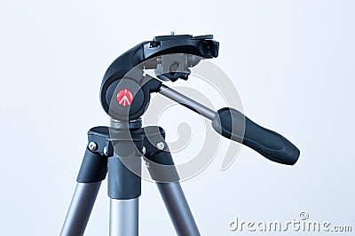 Head of Manfrotto Compact Advanced tripod. Editorial Stock Photo