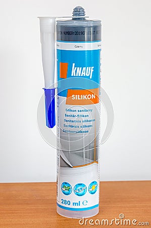 Knauf black sanitary silicone mold resistant Editorial Stock Photo