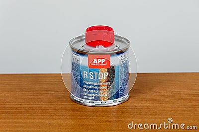 APP Auto-Plast Product R Stop Anti-corrosion agent Editorial Stock Photo