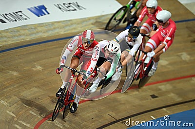 UCI track cycling world championships in Pruszkow Editorial Stock Photo