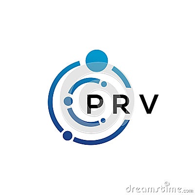 PRV letter technology logo design on white background. PRV creative initials letter IT logo concept. PRV letter design Stock Photo
