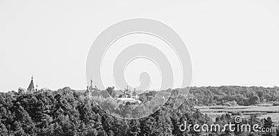 Pryluky, Chernihiv, Ukraine - 09/09/2021: Landscape with a view of the Gustin Monastery Stock Photo