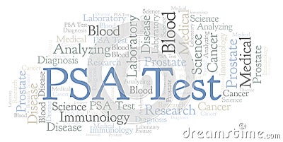 PSA Test word cloud. Stock Photo