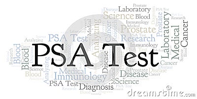 PSA Test word cloud. Stock Photo