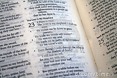 Psalm 23 Bible verse Stock Photo