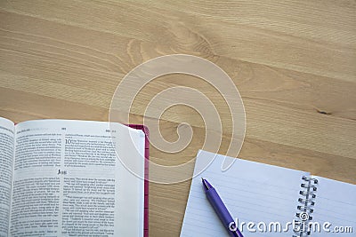 Psalms bible study with pen Stock Photo