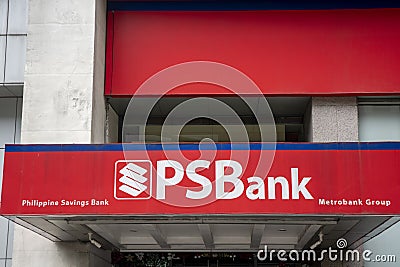 PSB Bank signage in Makati City, Manila Stock Photo