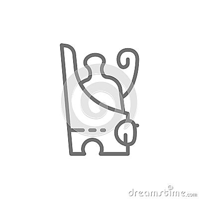 Pschent, ancient egyptian double crown of Egypt line icon. Vector Illustration