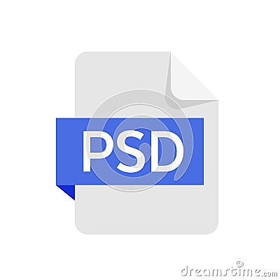 PSD format file isolated on white background. Vector Illustration