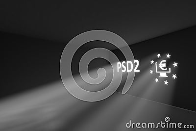 PSD2 rays volume light concept 3d Cartoon Illustration