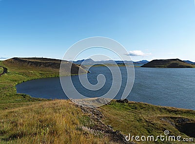 Pseudo-craters at Lake Myvatn, Iceland Stock Photo