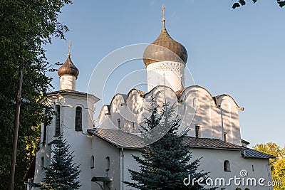 Pskov, Russia, September 6, 2023. Church of St. Basil on Gorka in the Middle City. Stock Photo