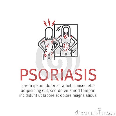 Psoriasis. Vector icon Vector Illustration