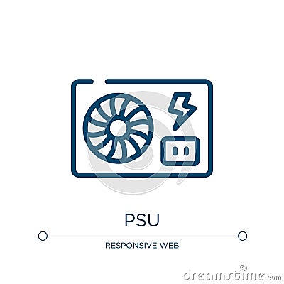 Psu icon. Linear vector illustration from electronic devices fill collection. Outline psu icon vector. Thin line symbol for use on Vector Illustration