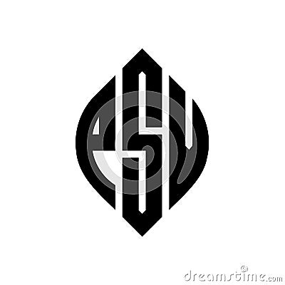 PSV circle letter logo design with circle and ellipse shape. PSV ellipse letters with typographic style. The three initials form a Vector Illustration