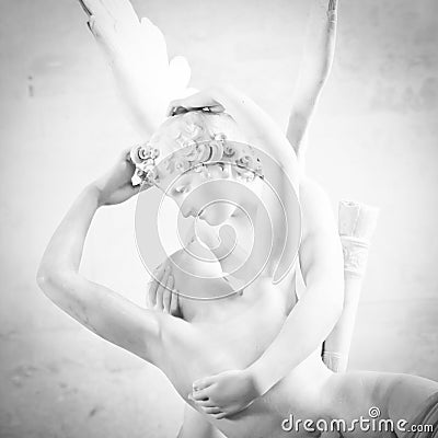Psyche revived by Cupid kiss Stock Photo