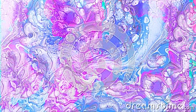 Psychedelic abstract background with mixed acrylic paints. Design Trend: Psych Out or Free form flow. Stock Photo