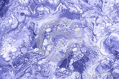 Psychedelic abstract background with mixed acrylic paints. Design Trend: Psych Out or Free form flow. Color of the Year Stock Photo