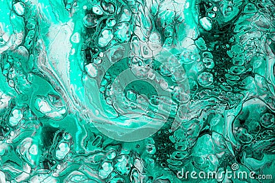 Psychedelic abstract background with mixed acrylic paints. Design Trend: Psych Out or Free form flow. Creative copy Stock Photo