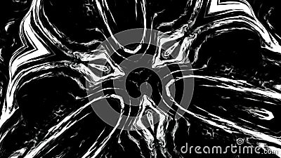 Psychedelic animation with moving plasma pattern. Design. Mirror plasma pattern moves on black background. Moving Stock Photo