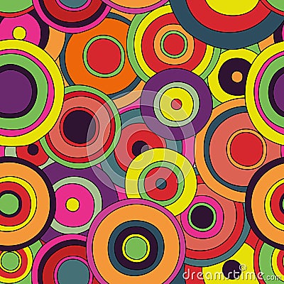 Psychedelic circles seamless pattern Stock Photo