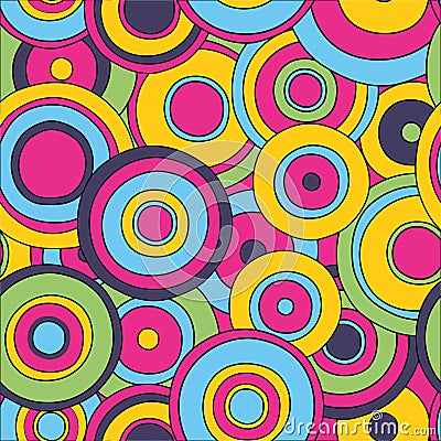 Psychedelic circles seamless pattern, Stock Photo